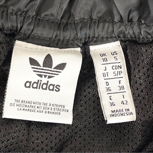 Adidas Black 7/8 Satin Wide Leg Drawcord Athleisure Pants Size Small - Picture 6 of 12